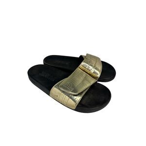 Victoria Secret Pink Gold Slides Shoes Sandals Size 8.5